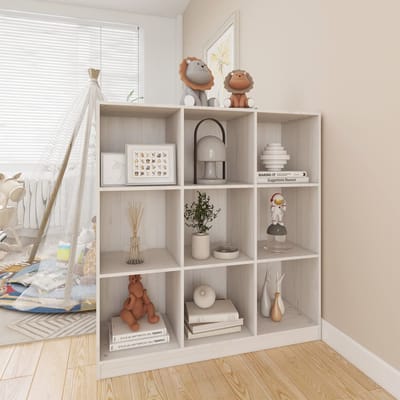 vidaXL - Boekenkast/kamerscherm - 104x33,5x110 - cm - massief - grenenhout - wit