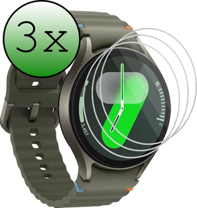 Screenprotector - 3 Stuks Geschikt voor Samsung Galaxy Watch 7 (40 mm) - Extra Sterk - Tempered Glass - Gehard Glas - Beschermglas Screen Cover - Bescherm Protector voor Smartwatch