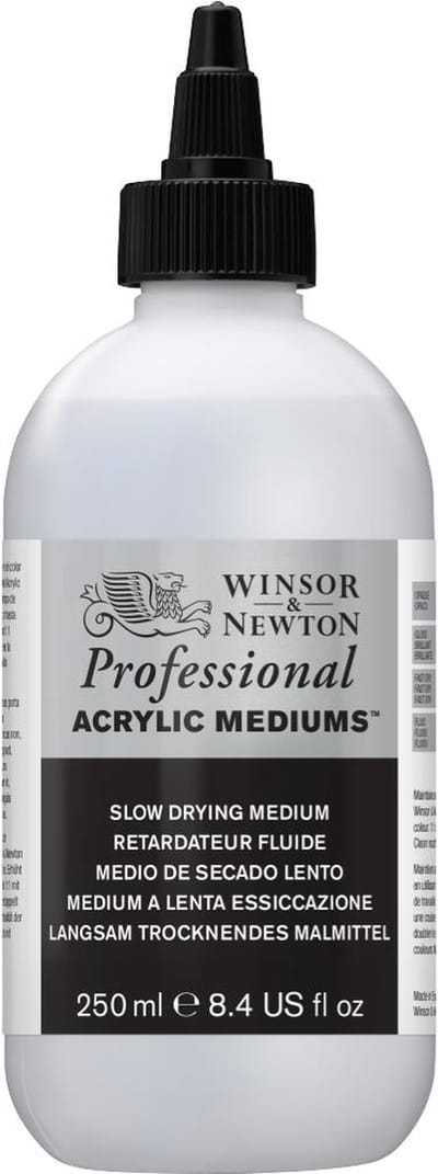 Winsor & Newton 3040932 Professional Acrylic Slow Drying Medium 250 ml – acrylmedium, verlengde verwerkingstijd & vloeiende kleurverlopen