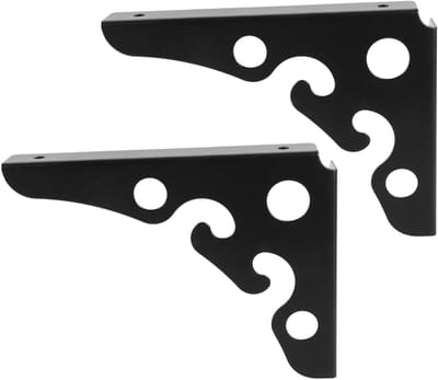 Plankdragers Set - Wandsteunen - Opbergen - Roestvrij staal - 20 cm - Zwart