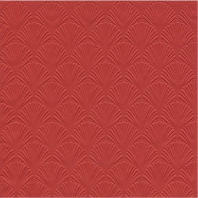 Ihr Servet Luxe - 32x - 3-laags - met schub patroon - rood - 33 x 33 cm