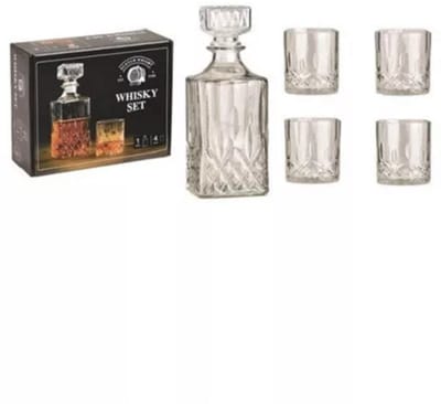 WoMa whiskyglazenset (4 stuks, 285 ml) en karaf (900 ml) in geschenkverpakking