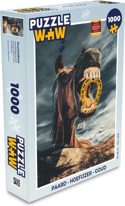 Puzzel Paard - Hoefijzer - Goud - Meisjes - Kinderen - Meiden - Legpuzzel - Puzzel 1000 stukjes volwassenen