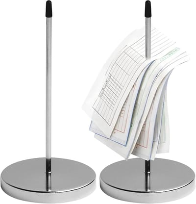 Set van 2 Metalen Bonnenhouder / Ticket Spike voor Keuken, Restaurant en Kantoor - Zilver