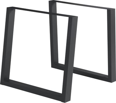 Stalen onderstel Lülsfeld set van 2 tafelpoot 72x75 cm zwart [en.casa]