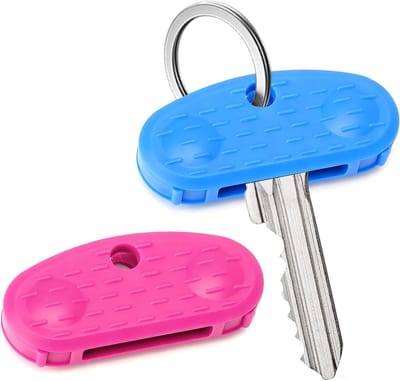 Ergonomische Sleutelkappen Set van 2 - Antislip Vierkante Sleutels in Blauw en Roze voor Senioren met Artritis - Handige Hulp voor Thuisgebruik