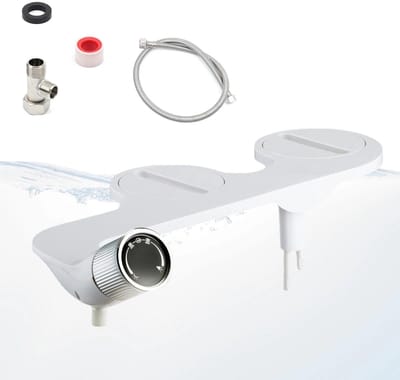 Dailygoods- Bidet-opzetstuk Eengreeps-douchekraan - Instelbare waterdruk - Zelfreinigende functie - Geschikt voor toiletten 136-200 mm - Ultradun ontwerp 10 mm - Robuuste ABS-behuizing - Douchetoilet