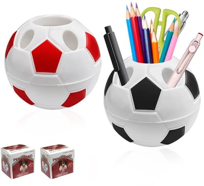 2 stuks Bureau Organizer in creatief voetbal-ontwerp, als Stift Organizer en multifunctionele Stifthouder met Lade voor kantoor, school, thuis
