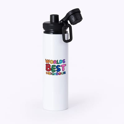 Hacebo® - world's best neighbour waterfles met draaidop zwart - Buurman - beste buurman - verjaardagscadeau - kado - gift - water fles - 850ML