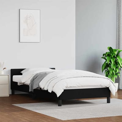 vidaXL - Bedframe - met - hoofdeinde - zonder - matras - 100x200 - cm - zwart