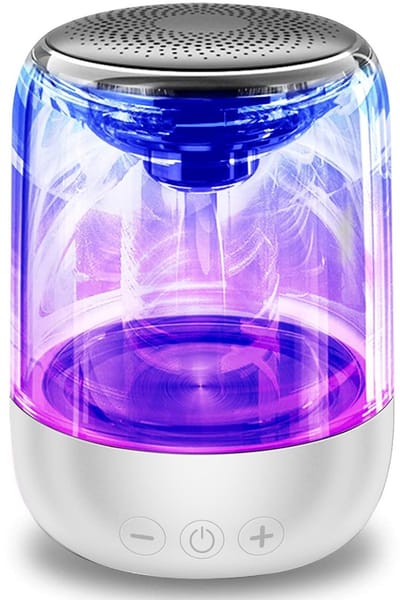 longziming -Draagbare Bluetooth Speaker met LED Verlichting – Bluetooth 5.0 Mini Speaker met 360° Stereo Geluid, TWS Koppeling en 8 Uur Batterij – Voor Binnen en Buiten