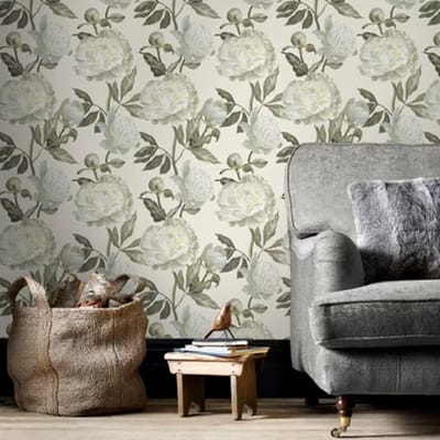 Decomode Vliesbehang Pioenroos - Naturel - 10,05m X 53cm