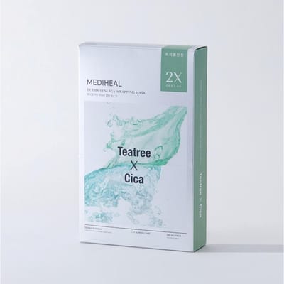 MEDIHEAL Derma Synergy Wrapping Mask Tea Tree Cica Verzachtend & Hydraterend Sheet Mask 10 Stuks 1 Box (10 Sheets)