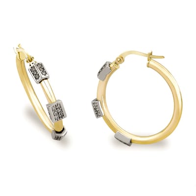 Juwelier Zwartevalk - 14 karaat gouden bicolor oorbellen met zirkonia 12.340/26mm--