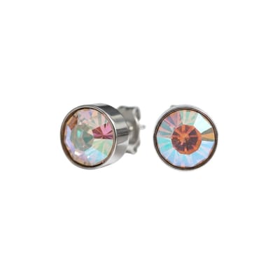 Aramat Jewels | Oorbellen | Oorstekers – Staal Kristal AB Transparant Zilverkleur (8mm) | | | |8mm | Staal | Kinderen, Volwassenen | Verkleurd niet