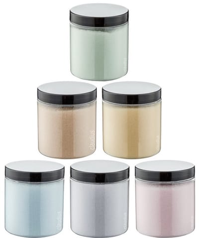 Scrubzout - 300 gram - set van 6 verschillende geuren - Zwarte Deksel - Opium, Lavendel, Rozen, Amandel, Vanille en Eucalyptus - Hydraterende Lichaamsscrub - Cadeau