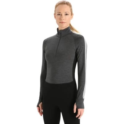 Icebreaker ZoneKnit 260 LS Half Zip Thermal Top (Maat - L, Kleur - Jet Hthr/Blk/Metro H/Cb)