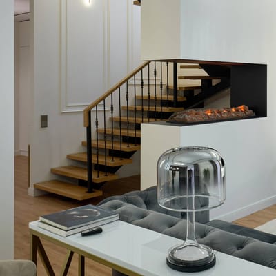 Maytoni LED tafellamp Spirito, grijs, glas, hoogte 42 cm