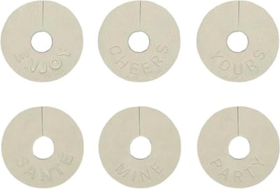 LEEFF - Wijnglas hangers WIEP - set van 6 - beige
