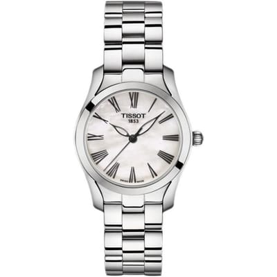 Tissot Seastar Serie Quartz Uurwerk 30M Waterbestendig Horloge 30Mm Wit Wijzerplaat Roestvrijstalen Kast Roestvrijstalen Armband T112.210.11.113.00 Silver White white