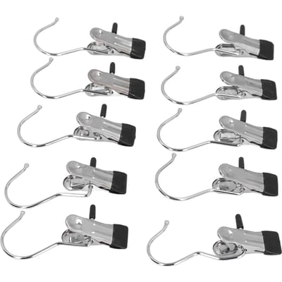 10 Stuks Korte Staart Hanger Clip Roestvrij Staal Heavy Duty Multifunctionele Hangclips Haken voor Bestanden Kleding Sokken