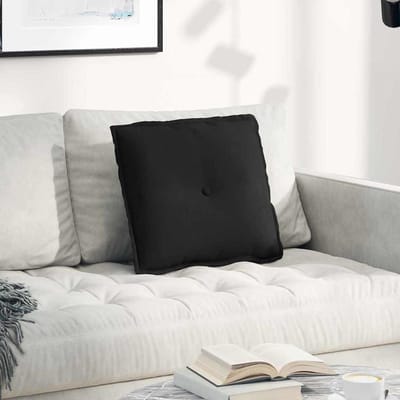 vidaXL - Rugkussen - Zwart - 50 - x - 45 - cm - Microvezel - Stof