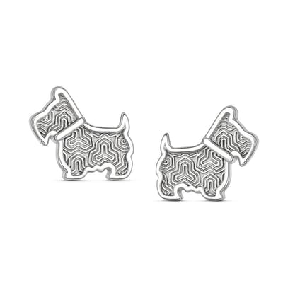 Zilveren honden oorknopjes – schattig terriër ontwerp - Westie Earrings - echt zilver