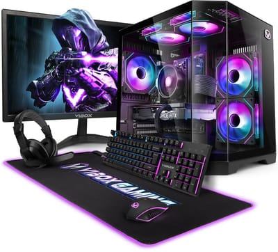 Vibox Gaming PC Set - Ryzen 5 5500 - RTX 3050 - 16GB RAM - 500GB SSD - Windows 11 - WiFi 6 + Bluetooth 5.4 - 23" Monitor + Accessoires