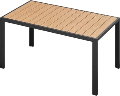 Damenzo - Tafel - Tuintafel - Tuintafels - Tuinmeubelen - Tuintafel rechthoek - Eettafel - Houtlook - 150x80x72 cm - Metaal