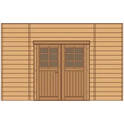 Solid Voorwand Dubbele Deur Gecentreerd Hout 390cm
