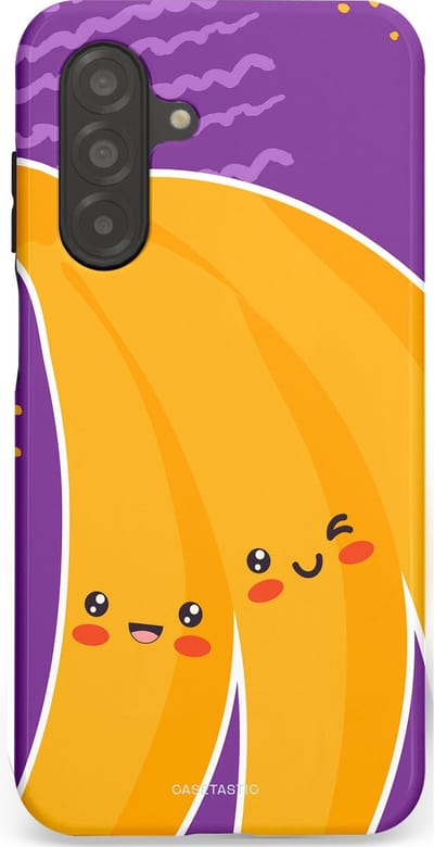 Casetastic hoesje geschikt voor Samsung Galaxy A26 - Dubbellaagse bescherming - Blije Banaan - Fashion Case - Lavendel Geel