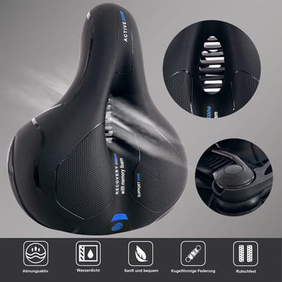 Ergonomisch Gelfietszadel met Waterdichte Afdekking en Reflecterende Strepen