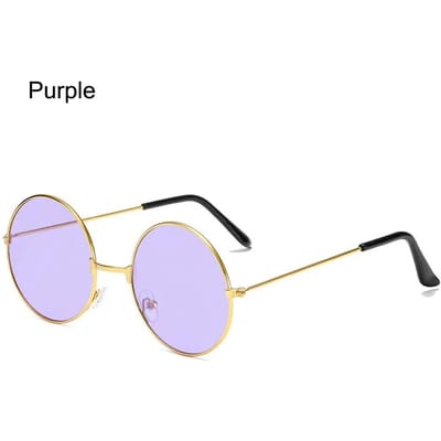 Mode Disco Hippie Ronde Zonnebril voor Dames Heren Metalen Frame Cirkel Glazen Retro Bril As Shown