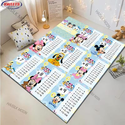 Tafel van Vermenigvuldiging Wiskunde Vloerkleden voor Woonkamer Slaapkamer Kinder Speelkamer Klaslokaal, Educatief Tapijt voor Kinderen, Cadeaus voor Kinderen 40x60cm (16x24in)