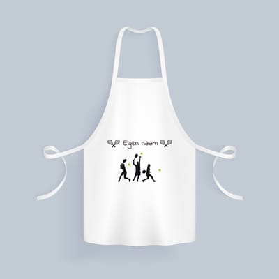 Akyol - tennis met naam - Keukenschort - Tennis - tennis verjaardag - cadeau - verjaardag - geschenk - gepersonaliseerd - 82 bij 71 cm