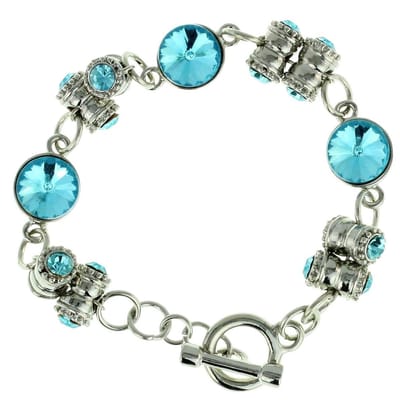 Behave - armband zilverkleur - turquoise accent - zomerse fashionlook