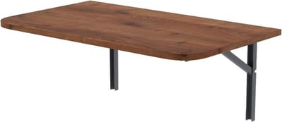 Opklapbare Wandtafel - Wandbureau Klaptafel - Ruimte Besparen - Afgeronde Hoeken - 80x50 cm - Antiek Eiken