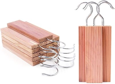 Thijox - 6 Stuks Cederhouten Mottenbescherming - Geribbeld, Natuurlijke Mottenstop voor Kleding en Linnen, Duurzaam en Effectief, Ideaal voor Kast en
