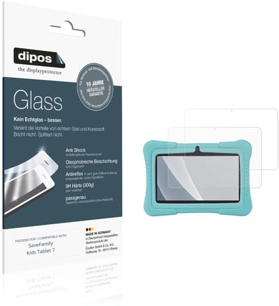 dipos – 2x Matte Pantserfolie geschikt voor SaveFamily Kids Tablet 7 | 9H Screenprotector