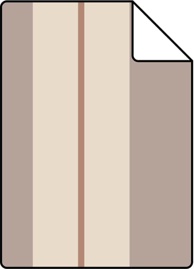 Proefstaal ESTAhome behang strepen bruin en beige - 26.5 x 21 cm - 132152-S