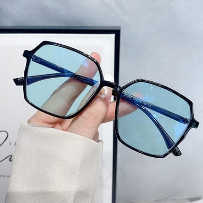 Fotochromatische Kleurveranderende Zonnebril Dames Anti Blauw Licht Grote Montuur Bril Verloop Myopie Bril 0