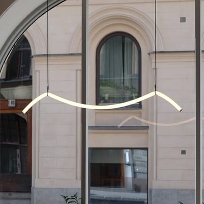 Markslöjd LED hanglamp Melt, zwart/wit, 112 cm lang