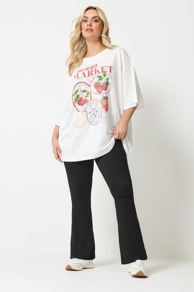 Yours Zwarte Uitlopende Legging Size 42