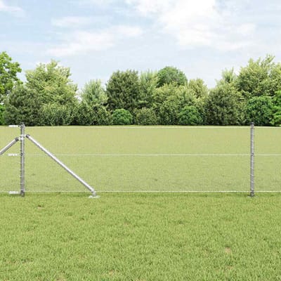 vidaXL - zeshoekig - gaasgek - met - palen - 10 - x - 0,6 - m - Gegalvaniseerd - staal