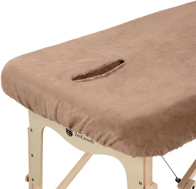 ZenGrowth® Serenza Microvezel Hoeslaken Massagetafel Bruin – Met Uitsparing – Zijdezacht & Sneldrogend – 280 gram/m² – Lengte 180-190 cm – Breedte 70-80 cm – Stretch Materiaal