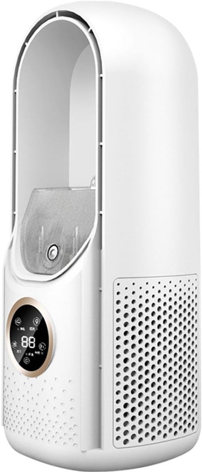 Mini aircooler - 6 snelheden, bladloos ontwerp, USB, timer, luchtkoeler voor bureau slaapkamer en thuiswerkplek - Wit
