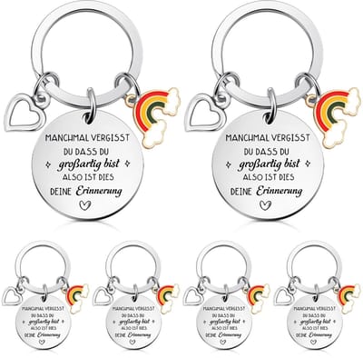 Dailygoody - Bedankjes Set van 6 - Sleutelhanger Geschenken - Motivatiegeschenken - Uniseks Volwassenen - Afscheidscadeau voor Collega's - Perfect voo