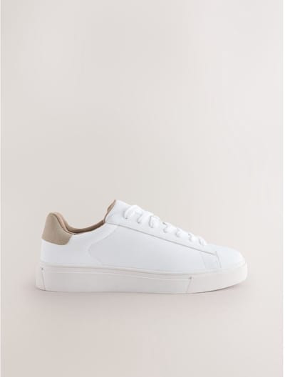 Next - Heren - Lange smart-casual sneakers - Wit