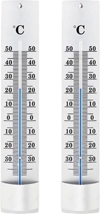 Lifetime Garden Thermometer binnen en buiten - 2x -39 tot +50 Celsius - 4 x 21 cm - aluminium