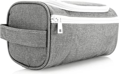 Intirilife reistas in GREY - Toilettas met ritssluitingen, veel opbergmogelijkheden en draaggreep Reistas geschikt voor reizen, vakanties en nog veel meer.